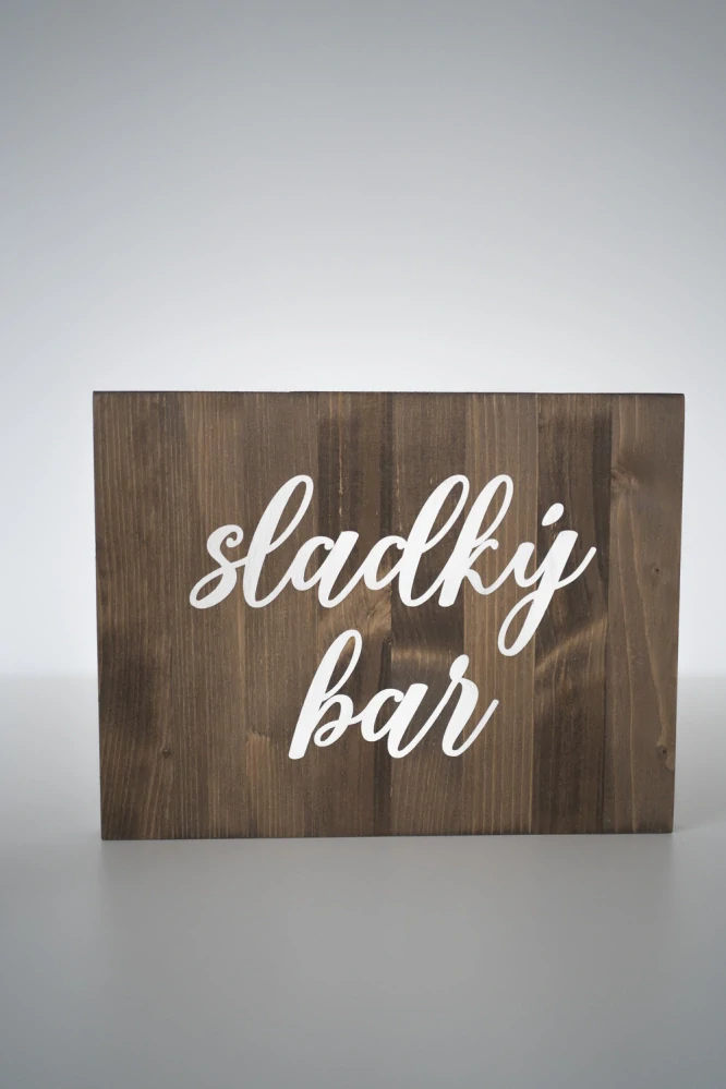 Cedule dřevěná sladký bar