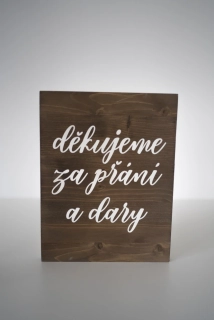 Cedule dřevěná děkujeme
